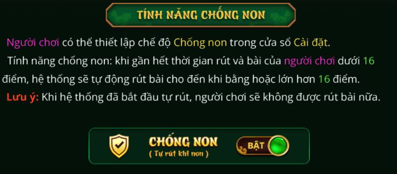 Tính Năng Đặc Biệt: Chống Non